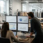 Equipe de confecção acompanhando comercial, produção e financeiro em sistema integrado